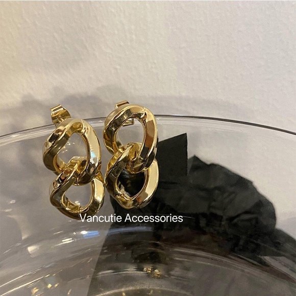 Metallic Chain Earrings - Picture 3 of 3